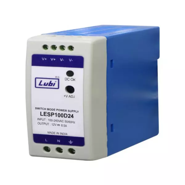 Lubi Smps Plastic Din Rail Mount 24 VDC Output 4.2 Amp, LESP100D24